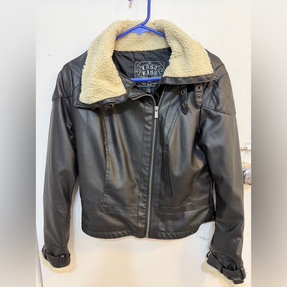 Last Kiss Black Jacket with Cream Collar
